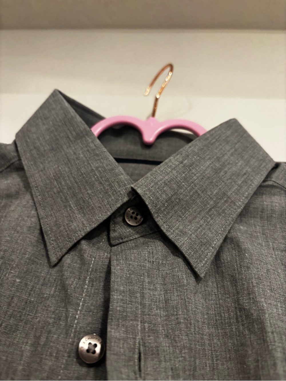 Hart Schaffner Marx Men's Charcoal Gray Dress Shirt with Point Collar